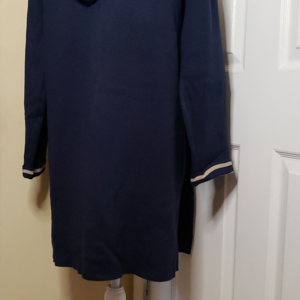 EUC Joseph A. Navy blue/tan hooded jacket - Picture 4 of 9